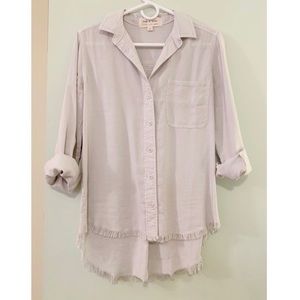 Cloth & Stone Gray Frayed Button Down